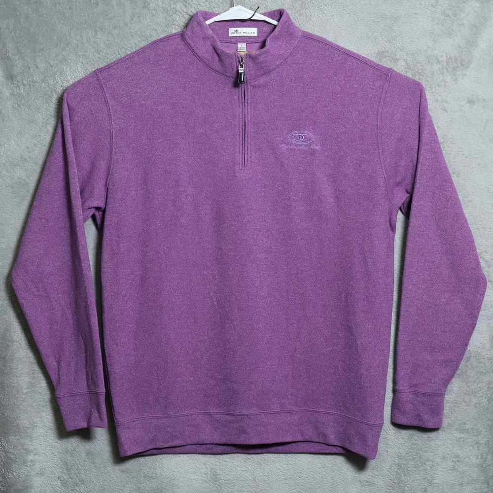 Peter Millar Pullover Men Large Purple 1/4 Zip Country Club DC Ranch Golf Preppy